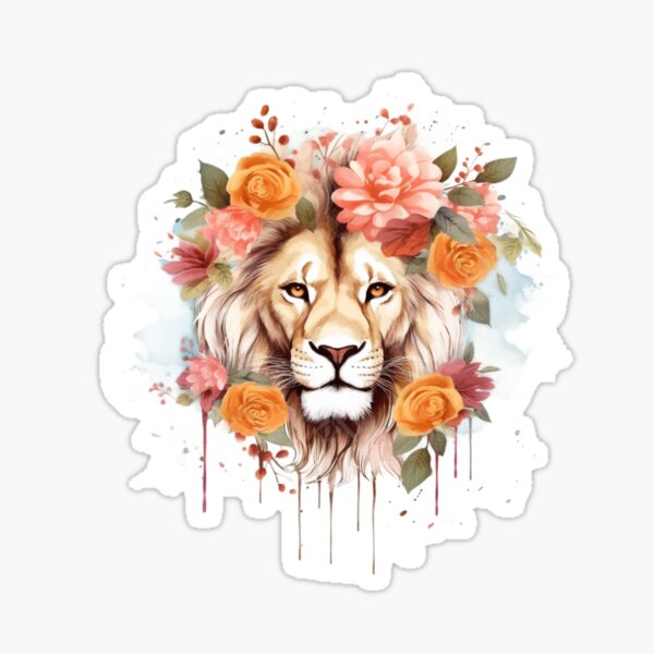 FLOWER STICKER – LOVE & LION