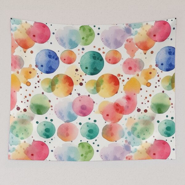 Item preview, Vibrant Watercolor Strokes Create a Dotted Symphony Pattern designed and sold by ChromaticClings.