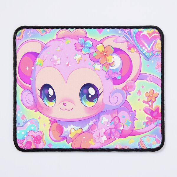 Artikelvorschau, Y2K Aesthetic - Prismatic Primates in Pink entworfen und verkauft von Cosmic-Canvases.