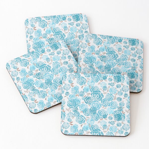 Item preview, Roses pattern - turquoise-blue designed and sold by Nira-Bar.
