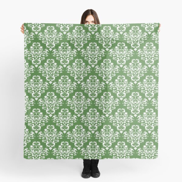 Item preview, Vintage damask green and white pattern designed and sold by RaionKeiji.