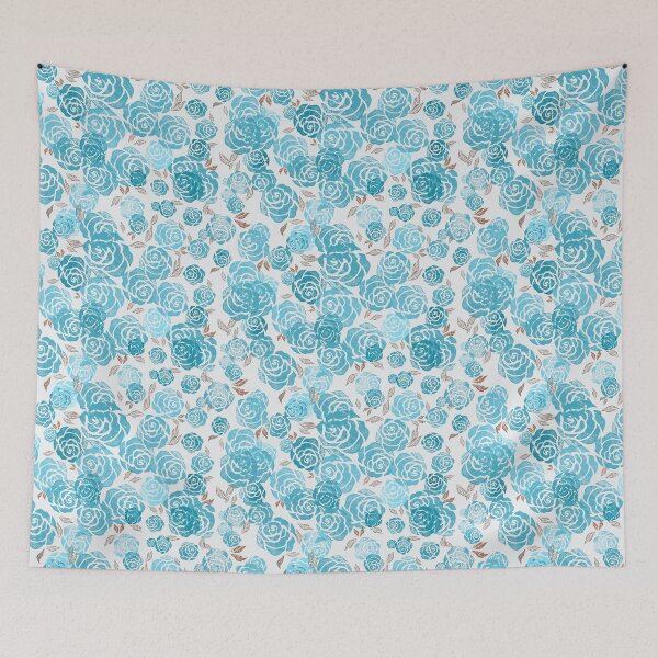 Item preview, Roses pattern - turquoise-blue designed and sold by Nira-Bar.