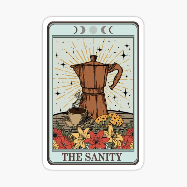 Item preview, Food Tarot Card The Sanity coffe | modern tarot, tarot memes, pastel tarot designed and sold by ThirdEyeDesign1.
