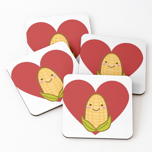 Item preview, Red heart and cute corn I love corn designed and sold by trancenit.