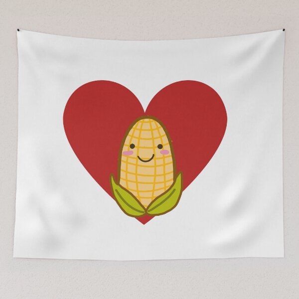 Item preview, Red heart and cute corn I love corn designed and sold by trancenit.