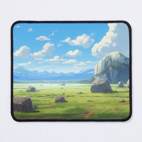 Item preview, Anime Meadow Panorama with Rocks and Mountains designed and sold by NickFound.