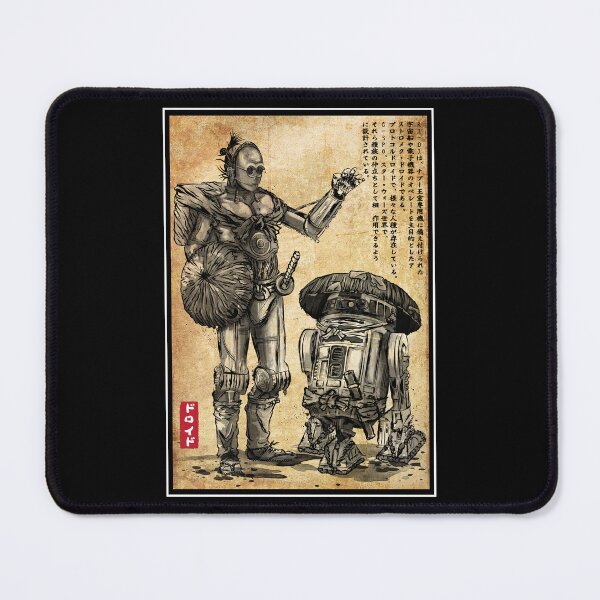 Item preview, Samurai droids woodblock designed and sold by zoezowie79.