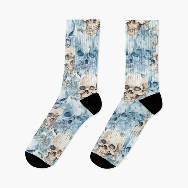 Item preview, Watercolor Skull Symphony Pattern designed and sold by ChromaticClings.
