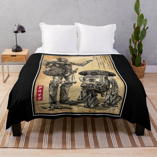 Item preview, Samurai droids woodblock designed and sold by zoezowie79.