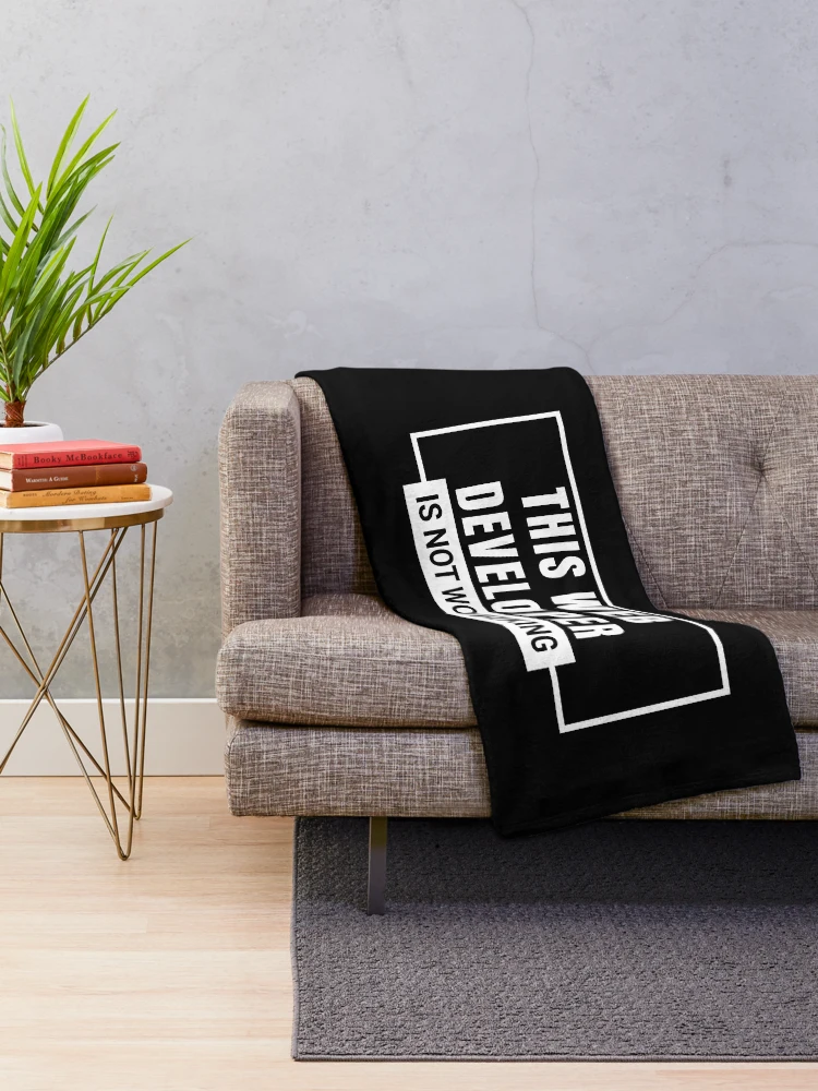 Thumbnail 2 of 6, Throw Blanket, Web developer, coder, coding, developing, programmer, occupation, profession designed and sold by Work life.