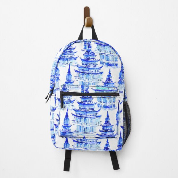 Item preview, Blue pagodas designed and sold by SophieClimaArt.
