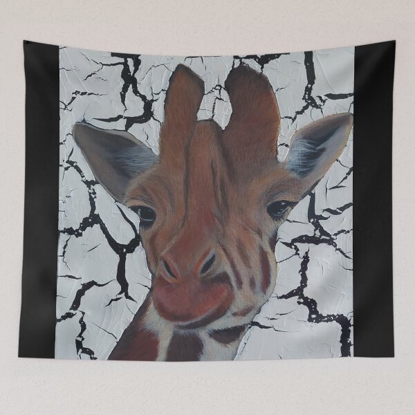 Item preview, Painting of a giraffe on a cracked background designed and sold by FFontaine68.