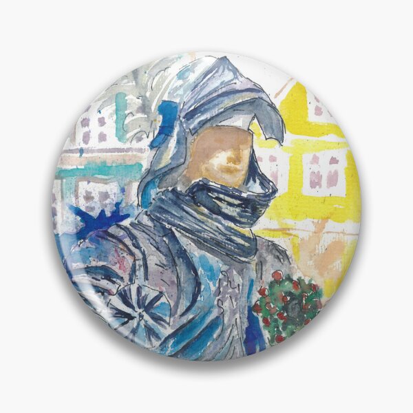 Item preview, Armored Knight with Medieval Old Town Houses in Landshut Bavaria designed and sold by artshop77.