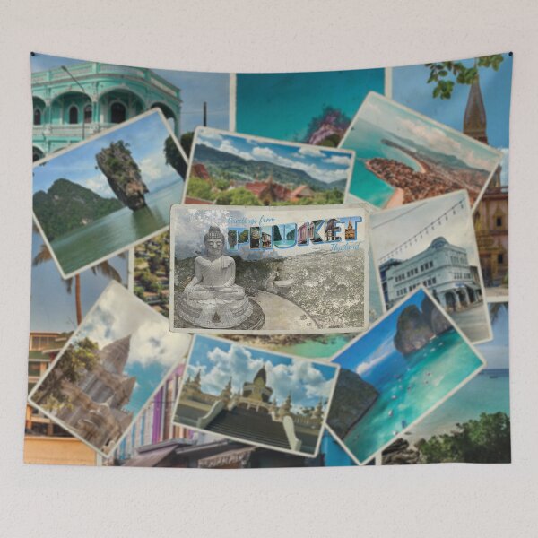 Item preview, Greetings from Phuket in Thailand Vintage style retro souvenir designed and sold by DeveloperProp0.