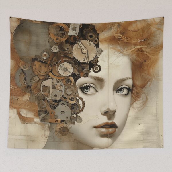 Item preview, Gears in Motion Redhead Beauty Collage Art designed and sold by LilyBell6.