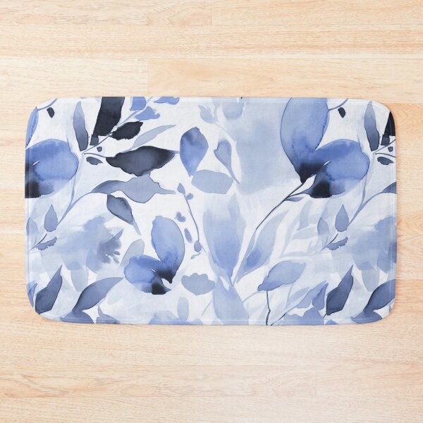 Item preview, Nostalgic Abstract Watercolor Floral Pattern In Pastel Shades Of Blue designed and sold by artsandsoul.