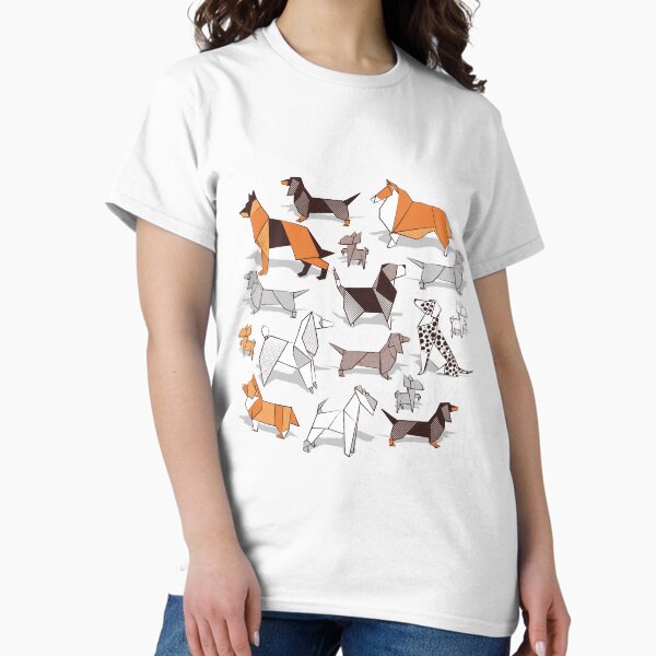 Item preview, Origami doggie friends // grey linen texture background designed and sold by SelmaCardoso.