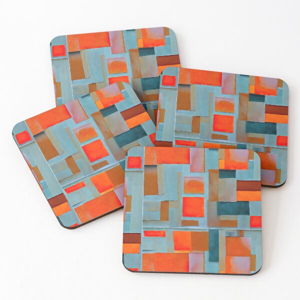 Item preview, Retro abstract geometric shades of orange, gray and black pattern. designed and sold by ArtistaCats.