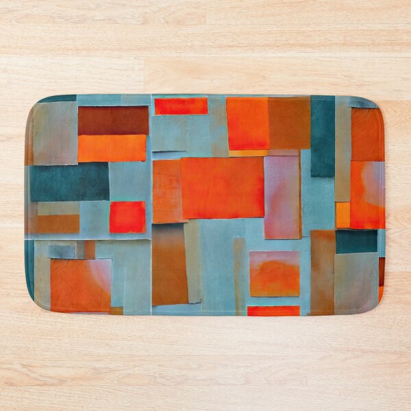Item preview, Retro abstract geometric shades of orange, gray and black pattern. designed and sold by ArtistaCats.