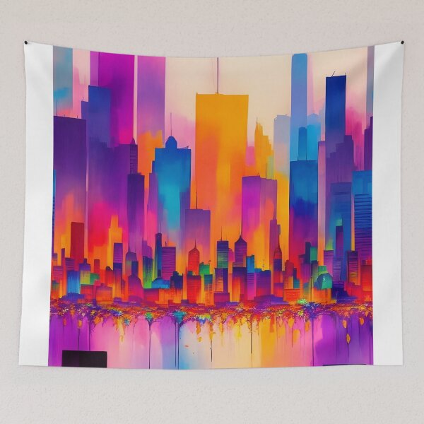Item preview, Vibrant Abstract Urban Art designed and sold by printyai.