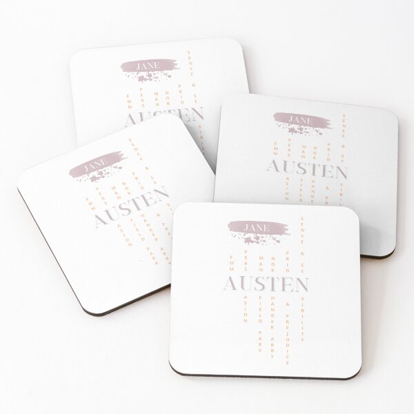 Item preview, Jane Austen novels pale lavender/ pale tangerine design  designed and sold by MerytonGallery.