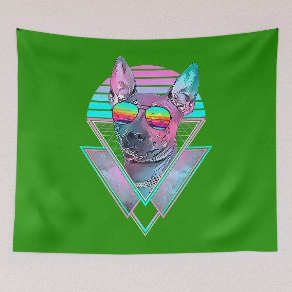 Item preview, American Hairless Terrier Dog Vintage Retro Vaporwave Beach 		 designed and sold by ibbhptta70.