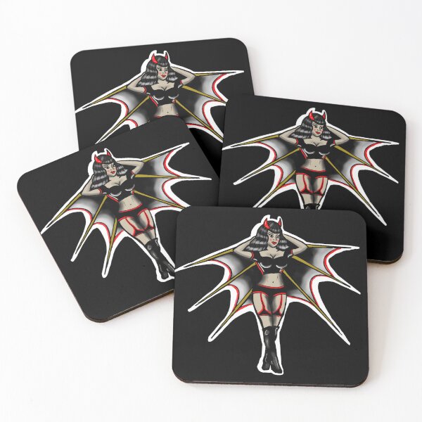 Item preview, Bat girl pinup designed and sold by Kriskrossarts.