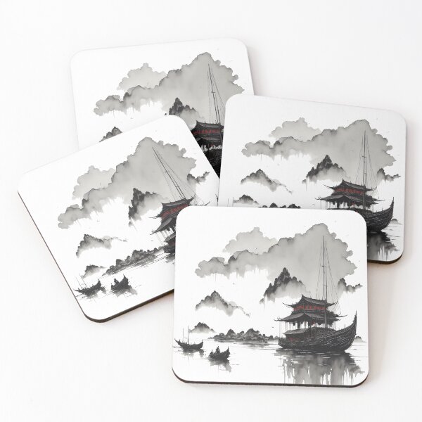 Item preview, Japanese painting style boats designed and sold by Yuk-owo.