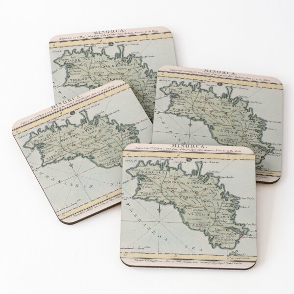 Item preview, Vintage Menorca Island Map (1800) designed and sold by BravuraMedia.