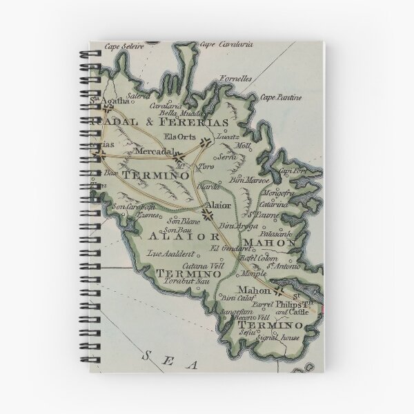 Item preview, Vintage Menorca Island Map (1800) designed and sold by BravuraMedia.