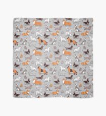 Origami doggie friends // grey linen texture background Scarf
