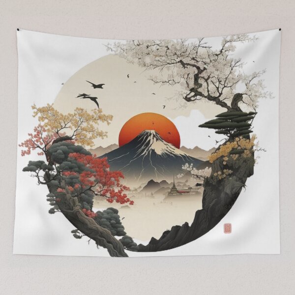 Item preview,   "Harmony in Sakura: Captivating Japanese Landscapes on Redbubble" designed and sold by DesignHeaven24.