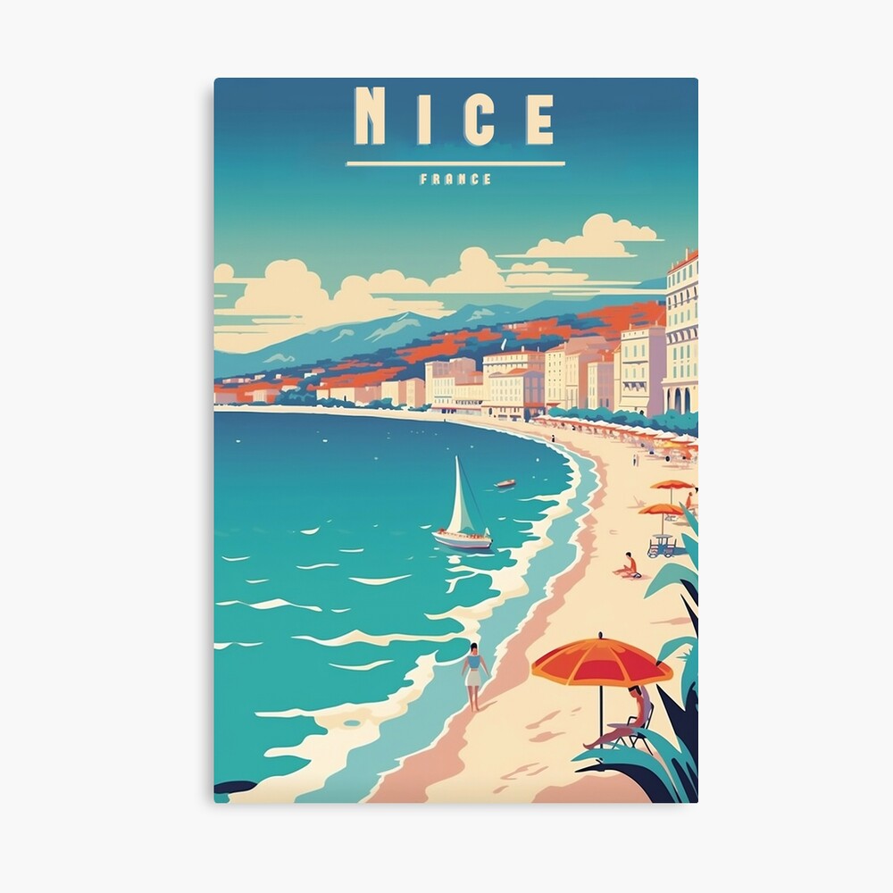 Nice Retro Travel Poster - Vintage Wall Art Photographic Print