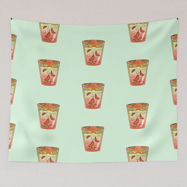 Item preview, Watermelon bubble tea sticker designed and sold by DozyJov.