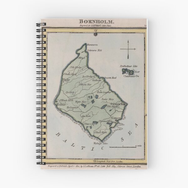 Item preview, Vintage Map of Bornholm Denmark (1801) designed and sold by BravuraMedia.