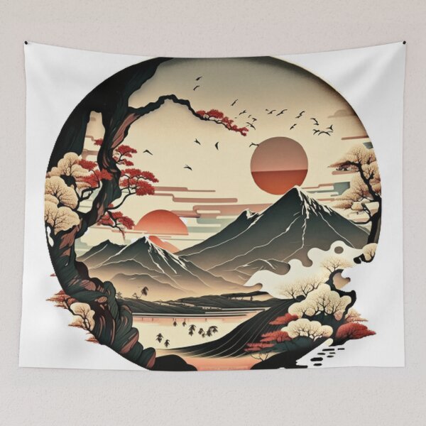 Item preview,  "Harmony in Sakura: Captivating Japanese Landscapes on Redbubble" designed and sold by DesignHeaven24.
