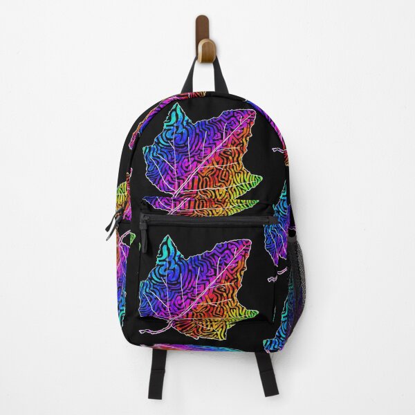 Item preview, Abstract Rainbow Swirl Waves Maple Leaf designed and sold by KitKattyDesigns.