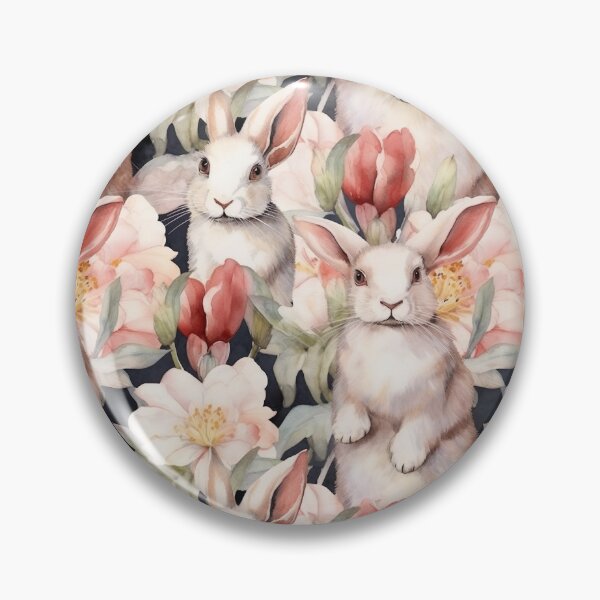 Item preview, Floral White Bunnies designed and sold by bunnyboxdesigns.