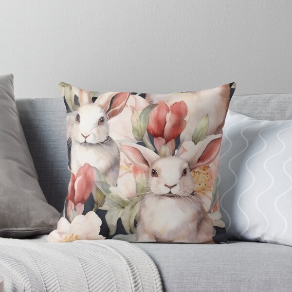 Item preview, Floral White Bunnies designed and sold by bunnyboxdesigns.