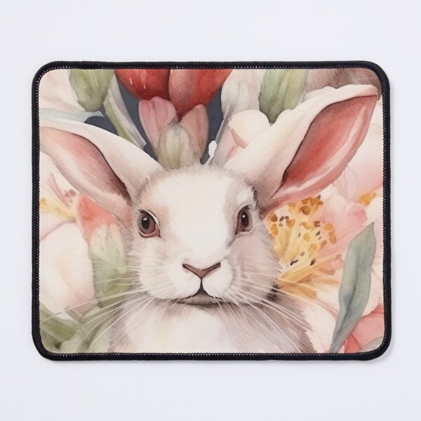 Item preview, Floral White Bunnies designed and sold by bunnyboxdesigns.