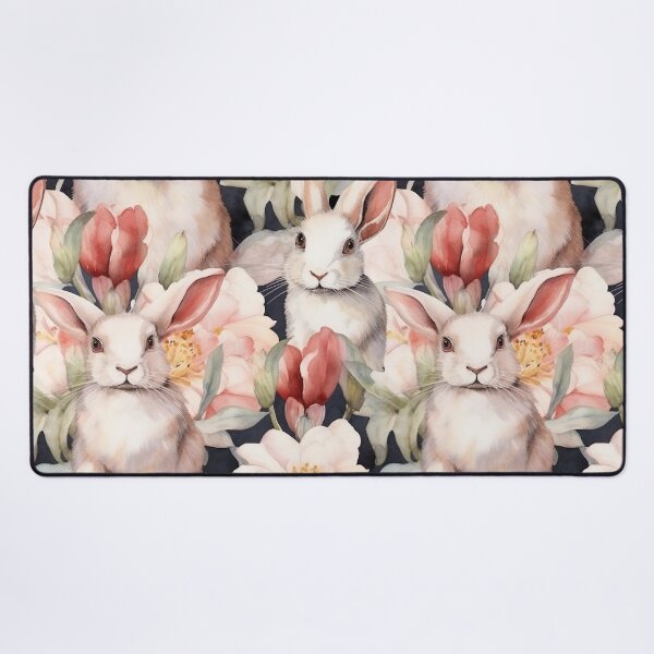 Item preview, Floral White Bunnies designed and sold by bunnyboxdesigns.