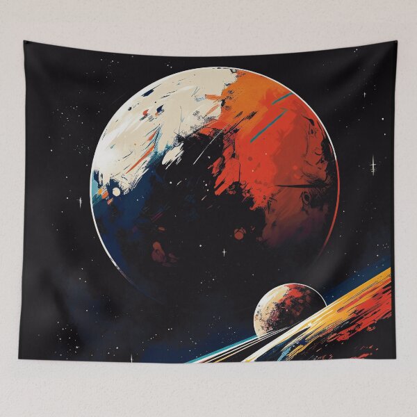 Item preview, Distant worlds, unknown planets; AI art designed and sold by MachinaeDreams.