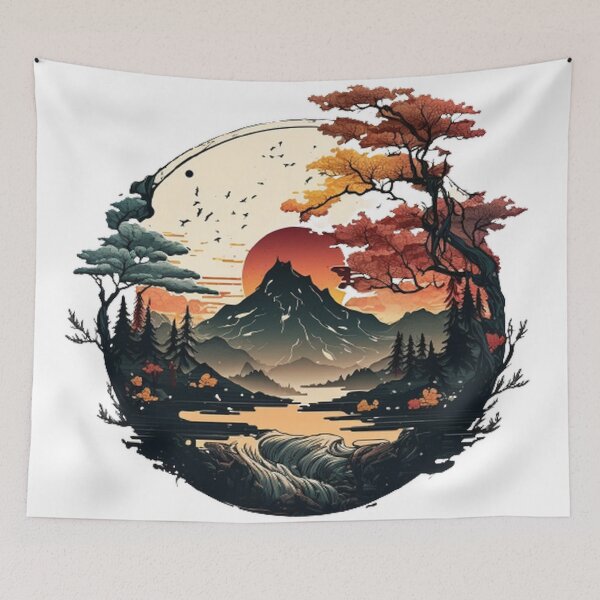 Item preview,   "Harmony in Sakura: Captivating Japanese Landscapes on Redbubble" designed and sold by DesignHeaven24.