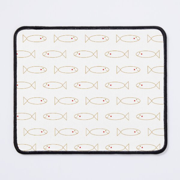 Item preview, Happy long fish smiling and swimming in the deep ocean - gold on white designed and sold by Sichtbarekunst.