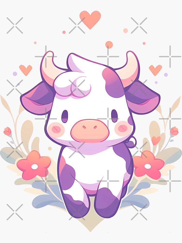 Cute Cow Sticker Purple Cow Decal Lavender Cow Sticker -  Hong Kong