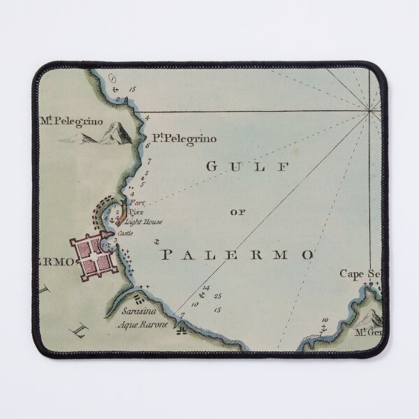 Item preview, Vintage Gulf of Palermo Italy Map (1800) designed and sold by BravuraMedia.