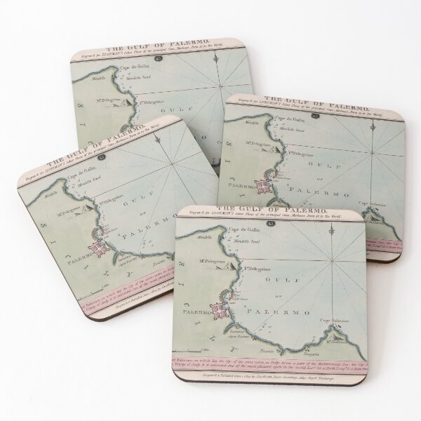 Item preview, Vintage Gulf of Palermo Italy Map (1800) designed and sold by BravuraMedia.