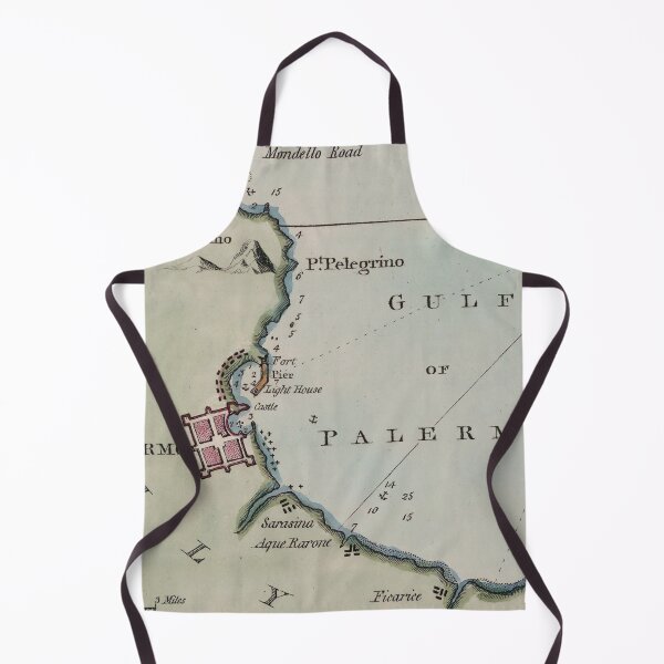 Item preview, Vintage Gulf of Palermo Italy Map (1800) designed and sold by BravuraMedia.