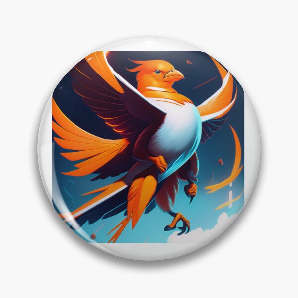 Item preview, A poster of an orange bird flying through the white skies designed and sold by ac-virtualshop.