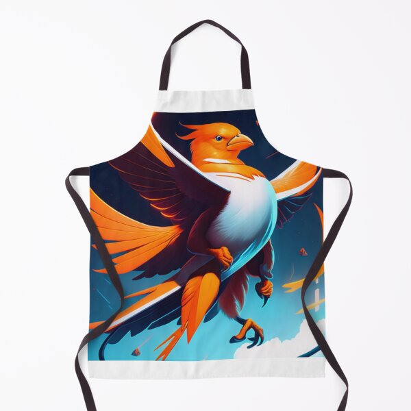 Item preview, A poster of an orange bird flying through the white skies designed and sold by ac-virtualshop.